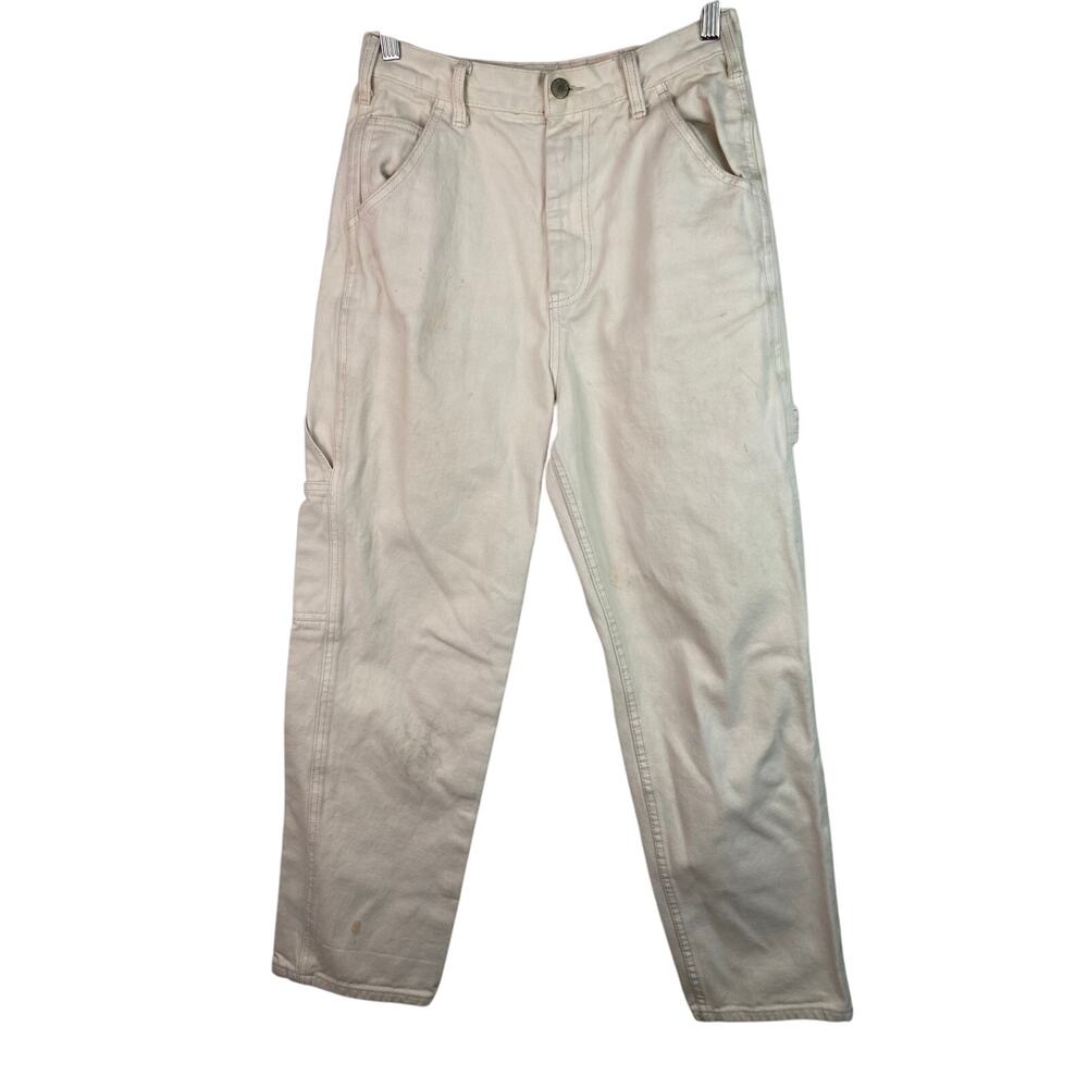 John‎ Galt Size M Cream Straight Leg Denim Carpenter Pants *